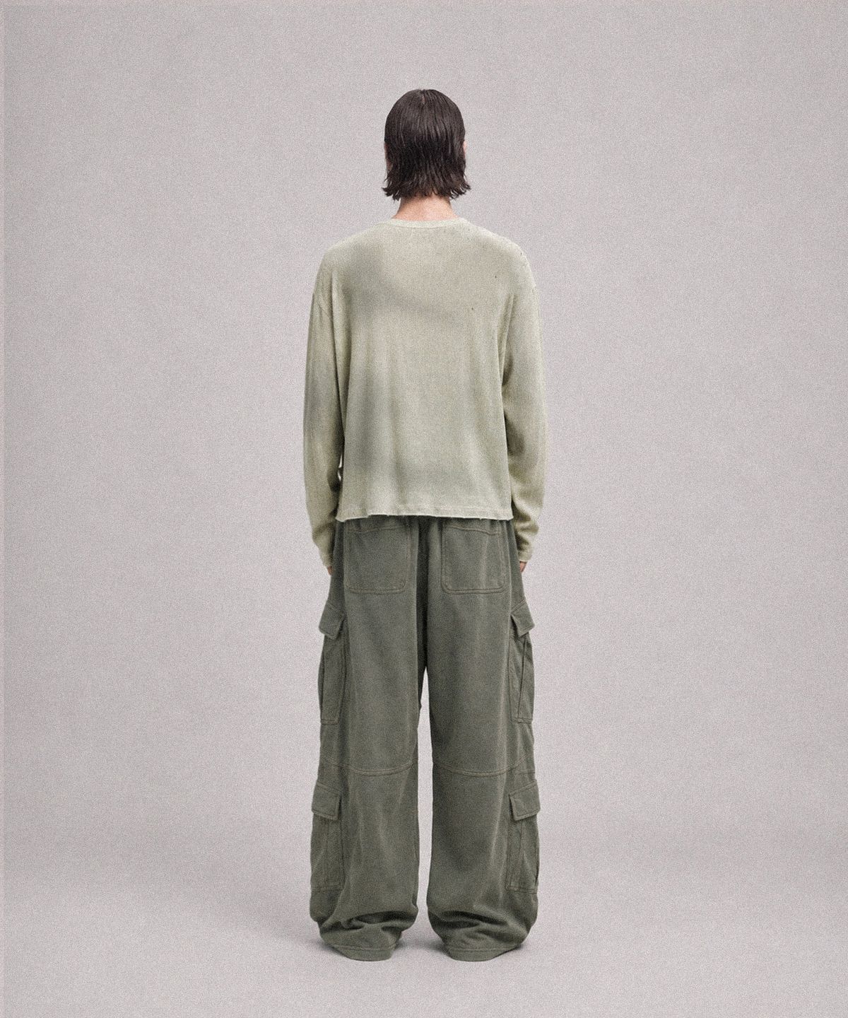 낫포너드(NOT4NERD) Eyes Dirty Washed Distressed Waffle Long Sleeve - Ivory