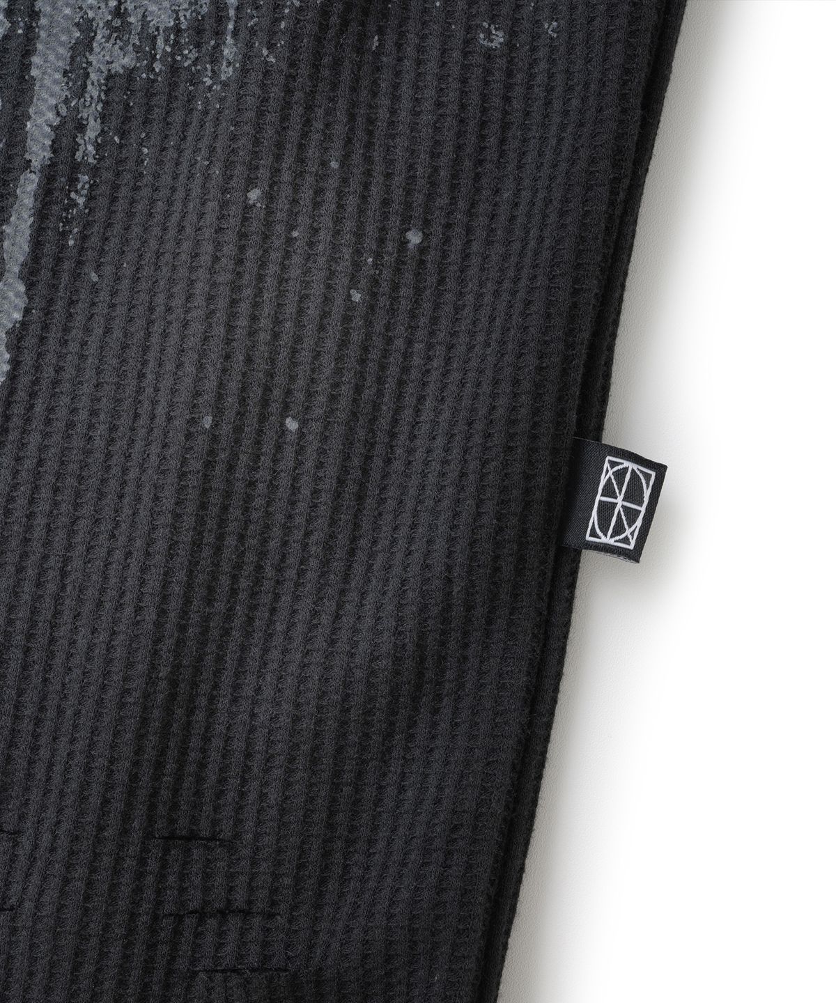 낫포너드(NOT4NERD) Eyes Dirty Washed Distressed Waffle Long Sleeve - Black