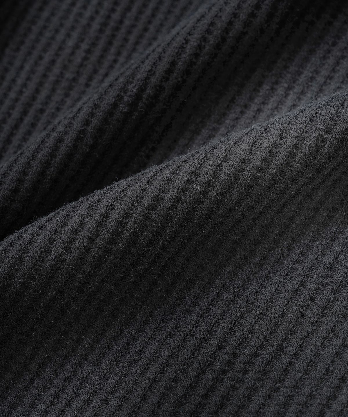 낫포너드(NOT4NERD) Eyes Dirty Washed Distressed Waffle Long Sleeve - Black