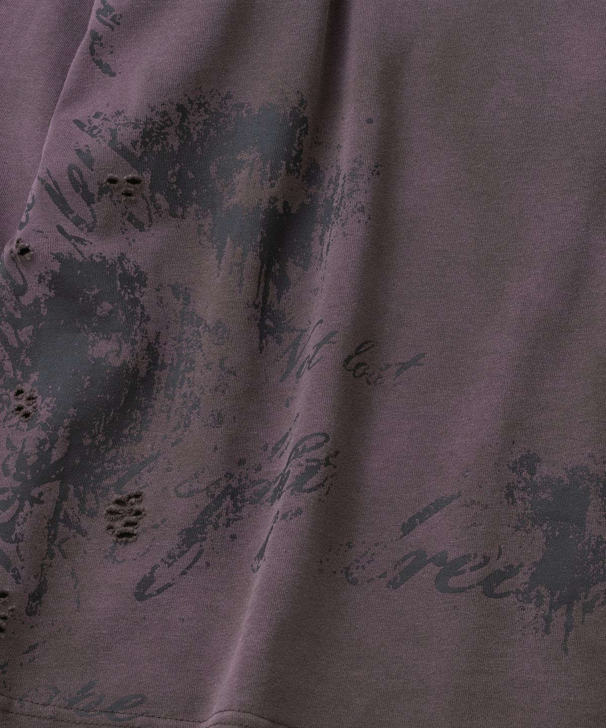 낫포너드(NOT4NERD) Raw Distressed Dirty Washed U-Neck Long Sleeve - Purple