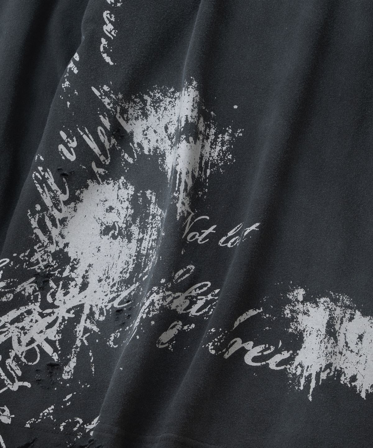 낫포너드(NOT4NERD) Raw Distressed Dirty Washed U-Neck Long Sleeve - Black