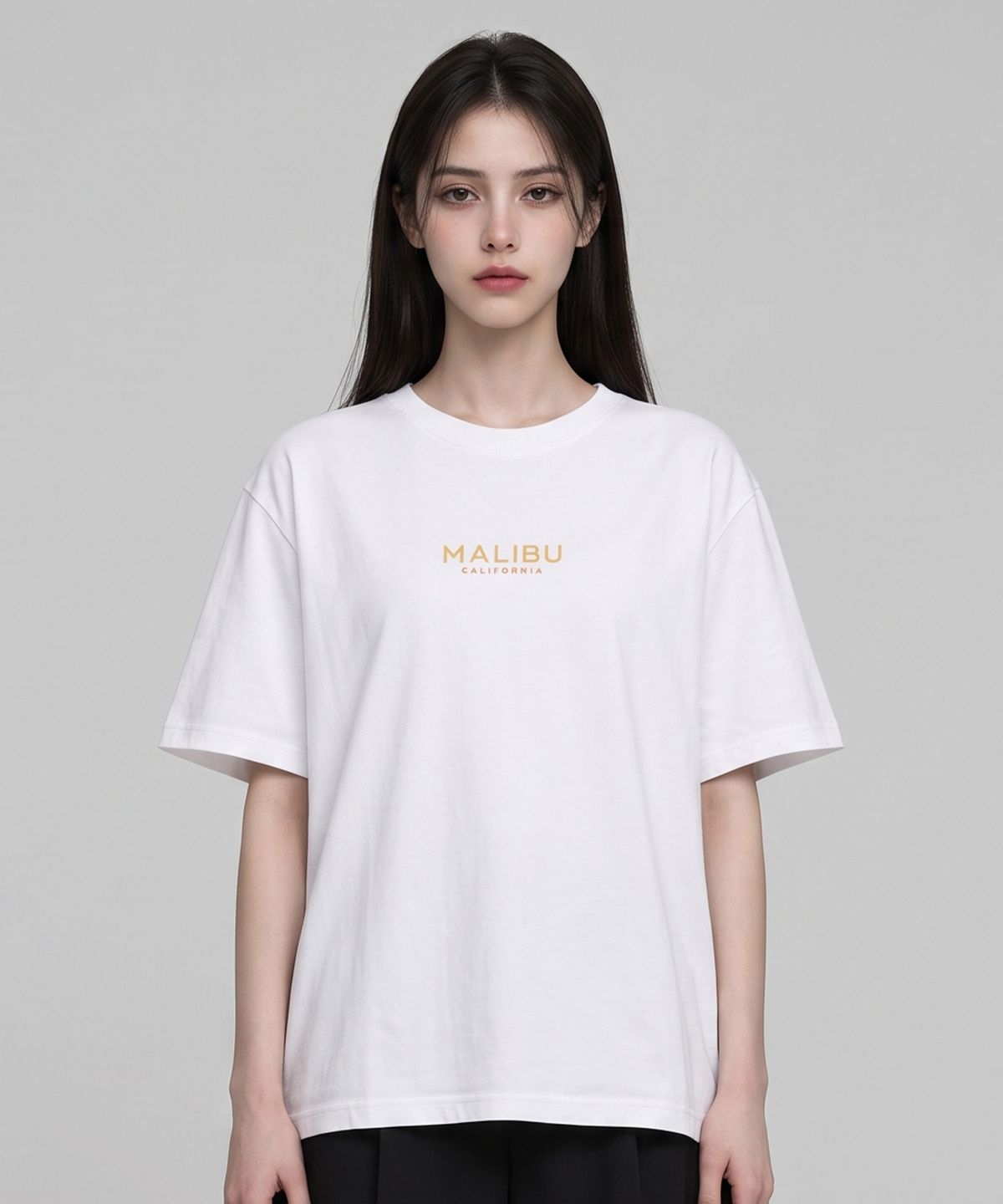 메종니아트(MAISON DE NEART) [MALIBU] 면 16수 프린팅 반팔 티셔츠 말리부_(2color)