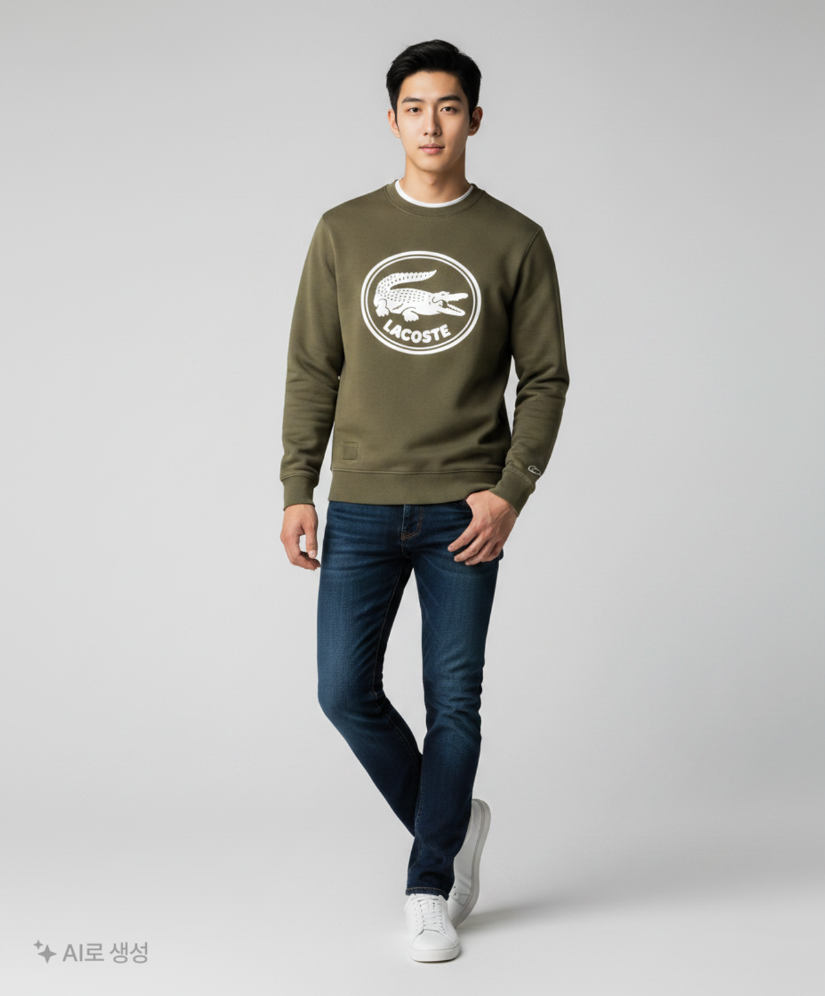 라코스테(LACOSTE) 남성 3D 로고 오가닉 코튼 맨투맨 SH7582-51N S7T S