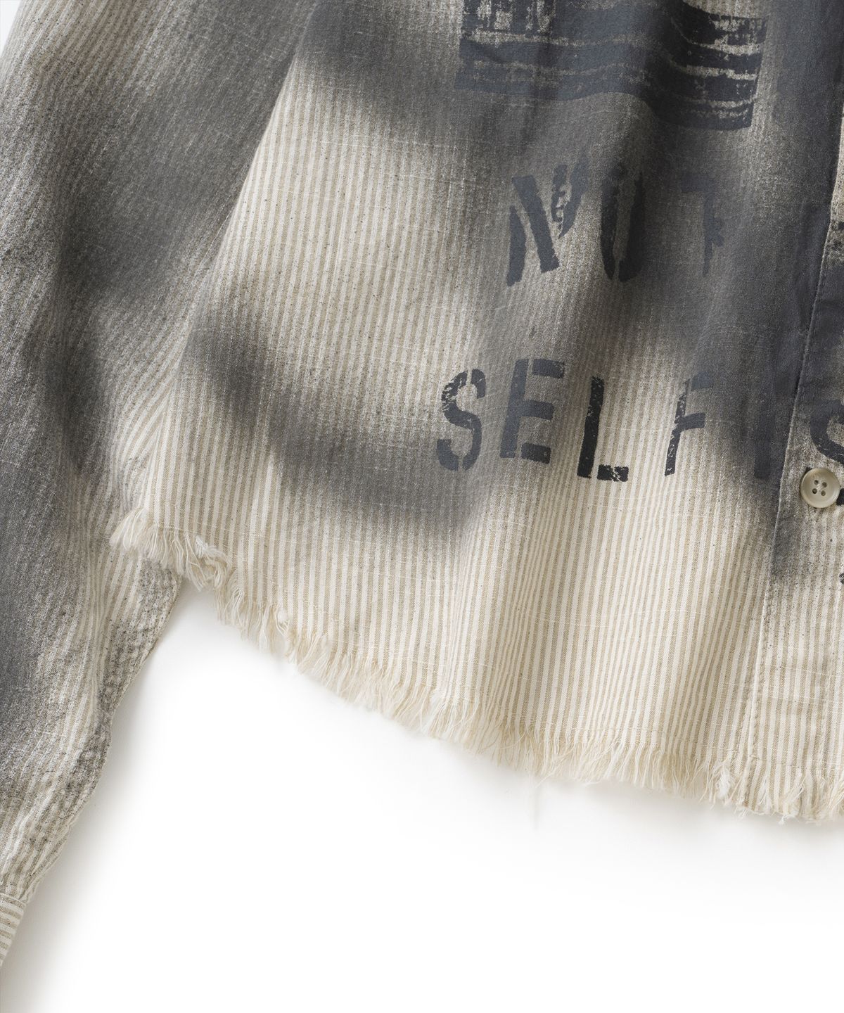 낫포너드(NOT4NERD) Shattered Echo Dirty Washed Stripe Shirt - Beige