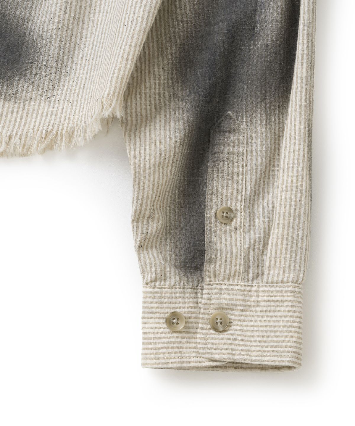 낫포너드(NOT4NERD) Shattered Echo Dirty Washed Stripe Shirt - Beige