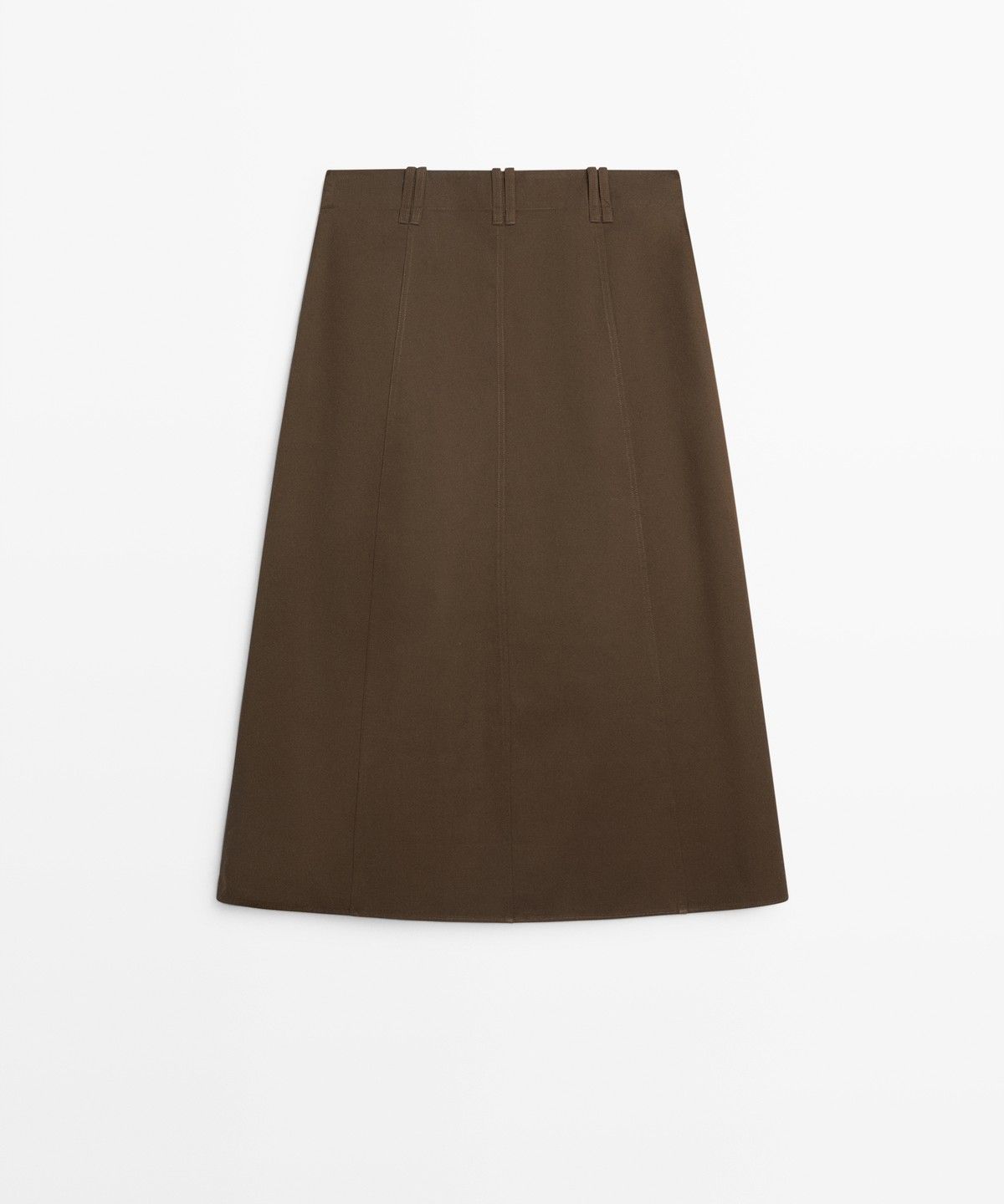 마시모두띠(MASSIMO DUTTI) 100% 코튼 미디 스커트