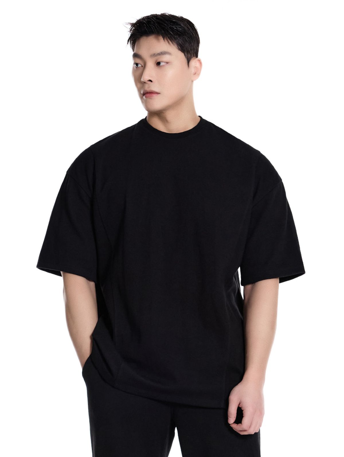 바이젝(BYSEC) [SET] 퍼펙트 특양면 오버핏 숄더 2중절개 무지 반팔 티셔츠_10Color + 퍼펙트 특양면 무지 버뮤다 팬츠_4Color