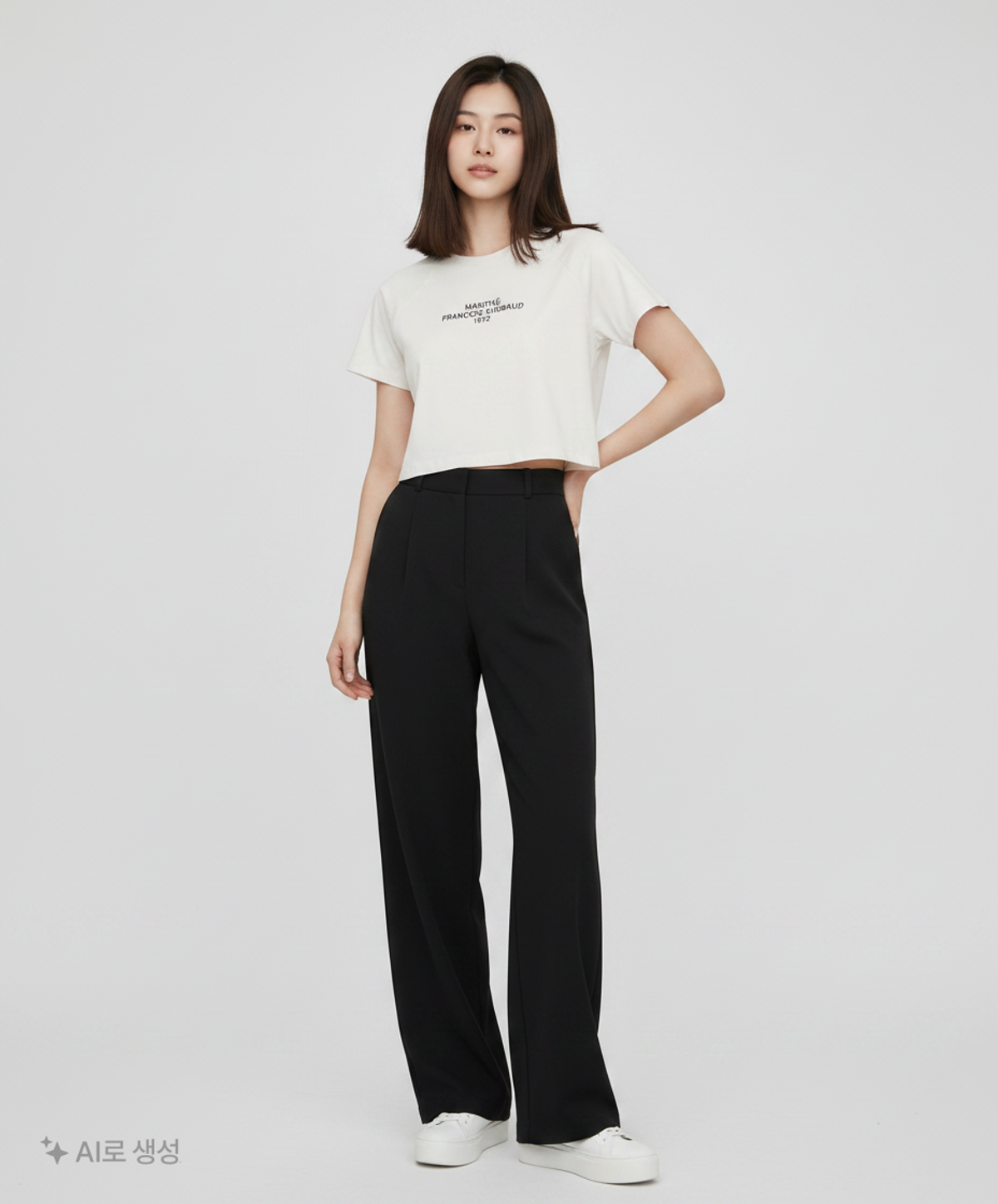 마리떼 프랑소와 저버(MARITHÉ + FRANҪOIS GIRBAUD) W LETTERING LOGO CROP TEE white M