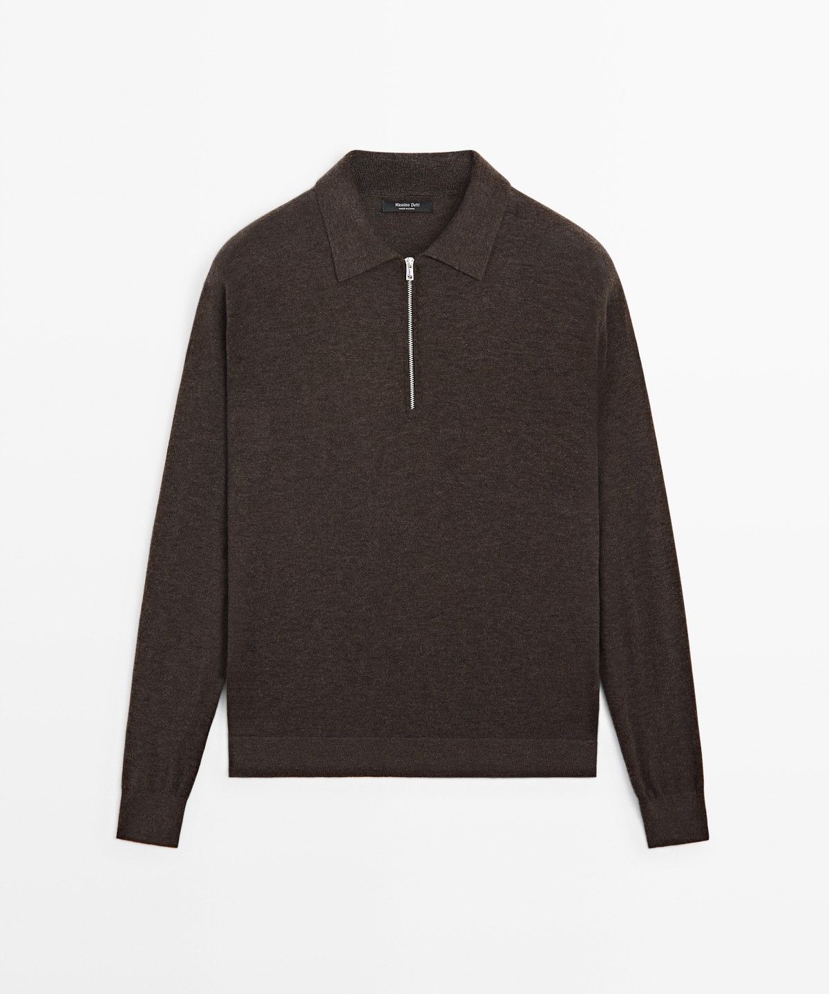 마시모두띠(MASSIMO DUTTI) 울 블렌드 하프 집업 니트 스웨터