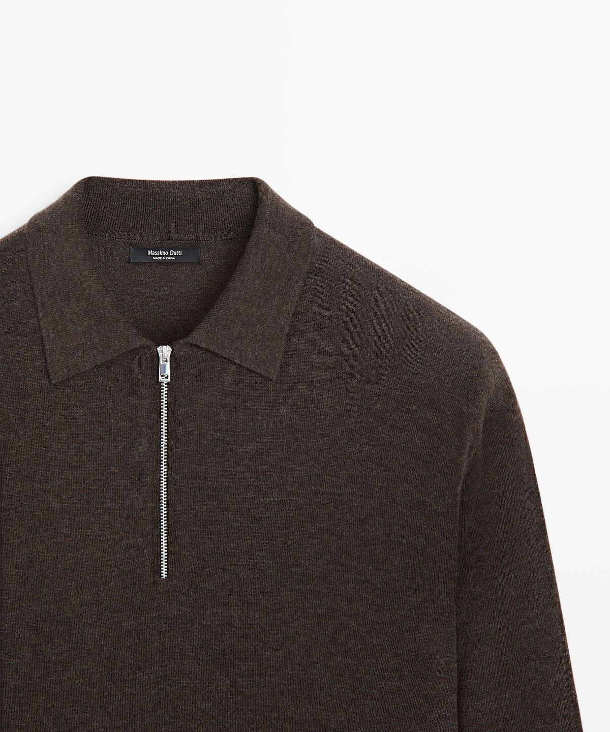 마시모두띠(MASSIMO DUTTI) 울 블렌드 하프 집업 니트 스웨터