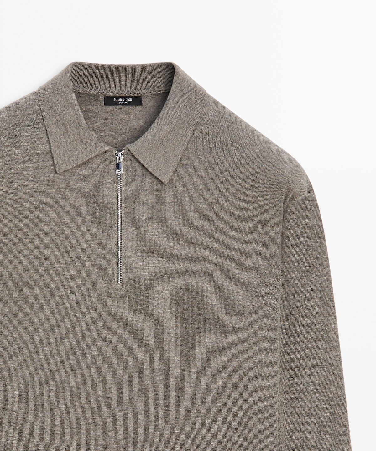 마시모두띠(MASSIMO DUTTI) 울 블렌드 하프 집업 니트 스웨터