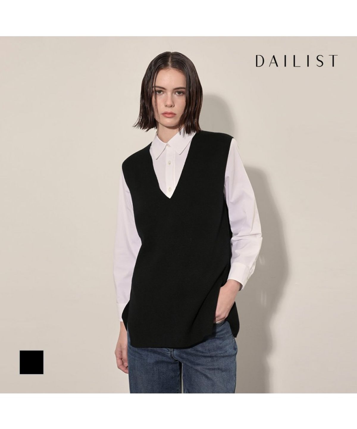 데일리스트(DAILIST) 베이직 니트 베스트_MDBBV4F7331