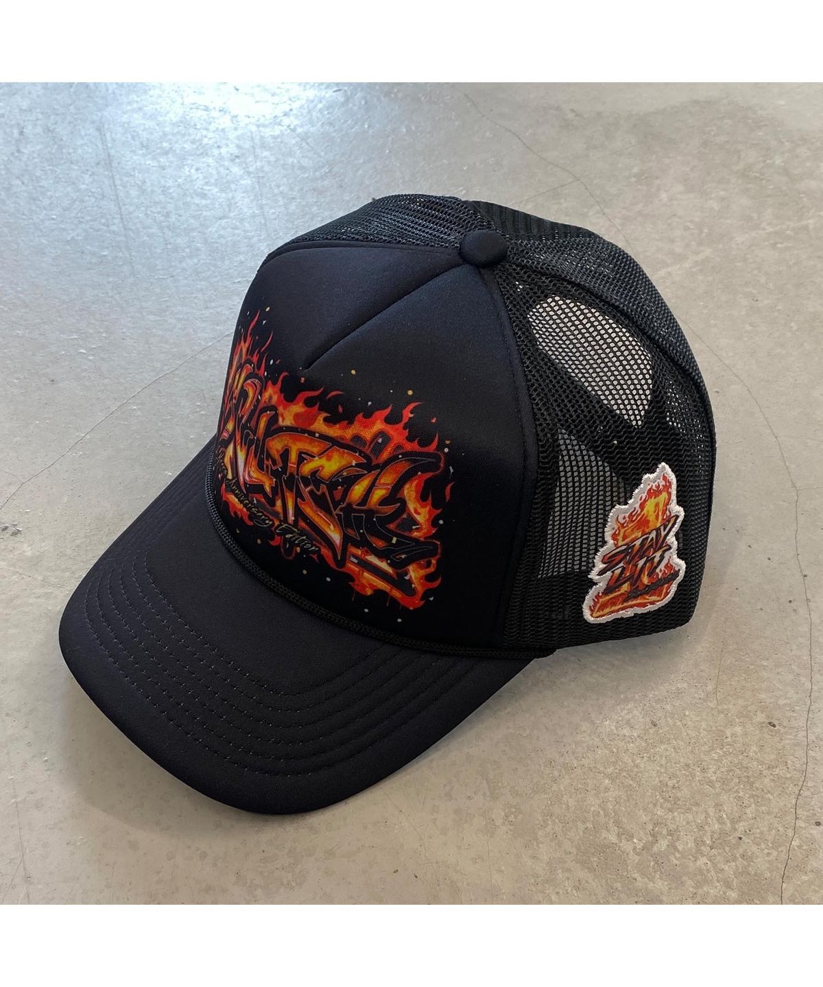 하운드빌(HOUND VILLE) Flame logo side patch mesh cap