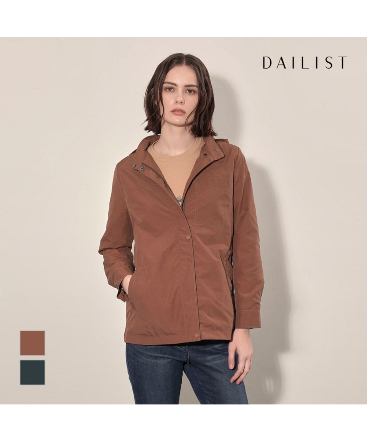 데일리스트(DAILIST) 중기장 후드점퍼_MDECL4F7321