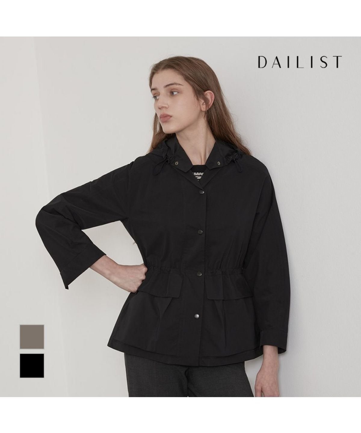 데일리스트(DAILIST) 허리스트링 탈착후드 점퍼_MDBCLYF8121