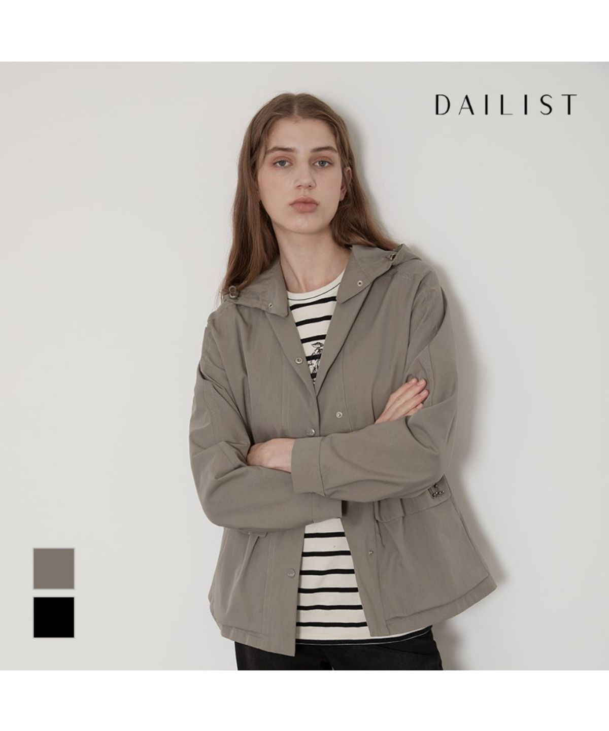데일리스트(DAILIST) 허리스트링 탈착후드 점퍼_MDBCLYF8121