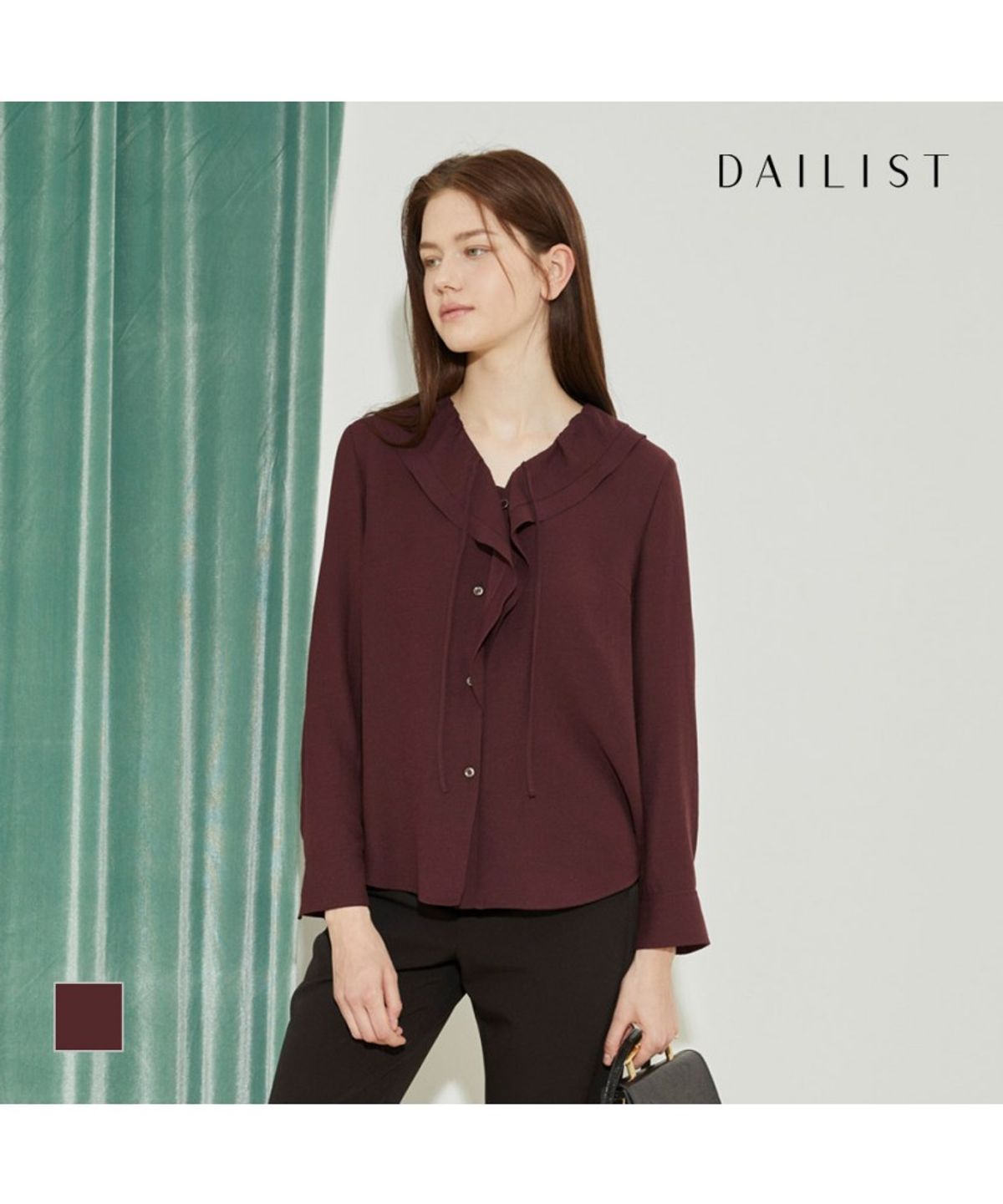 데일리스트(DAILIST) 프릴 블라우스_MDBNL5F7201