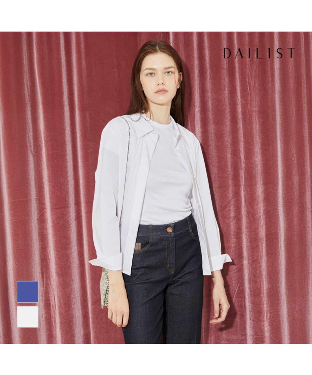 데일리스트(DAILIST) 포인트 셔츠 블라우스_MDBNL5F7241