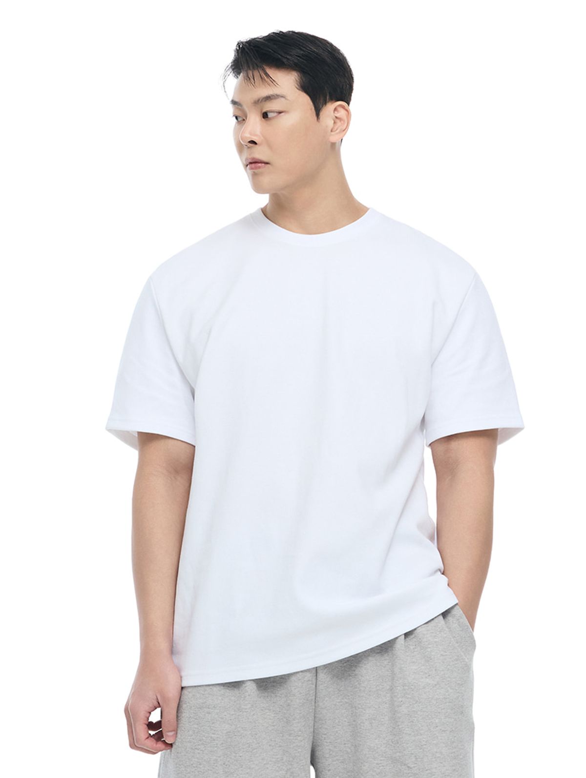 바이젝(BYSEC) [SET] 베이직 특양 무지 숏슬리브_2Color + 베이직 특양면 쇼츠_5Color