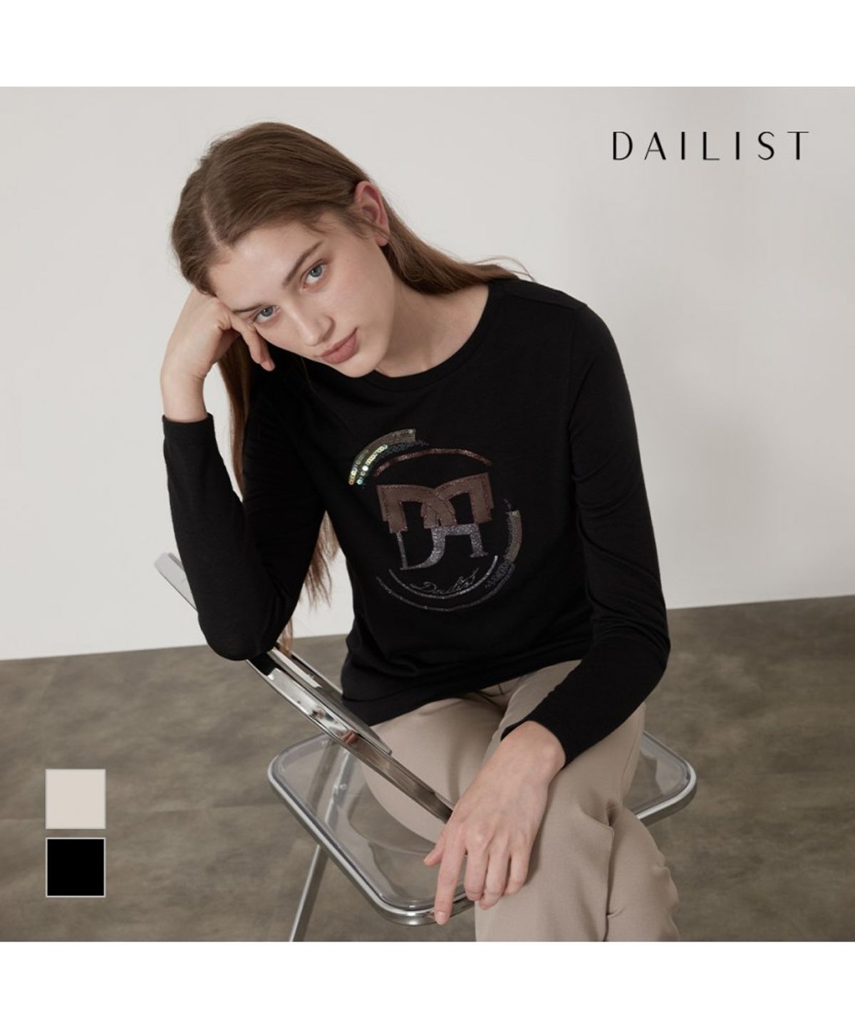 데일리스트(DAILIST) 원포인트 긴팔 티셔츠_MDEALYF7181