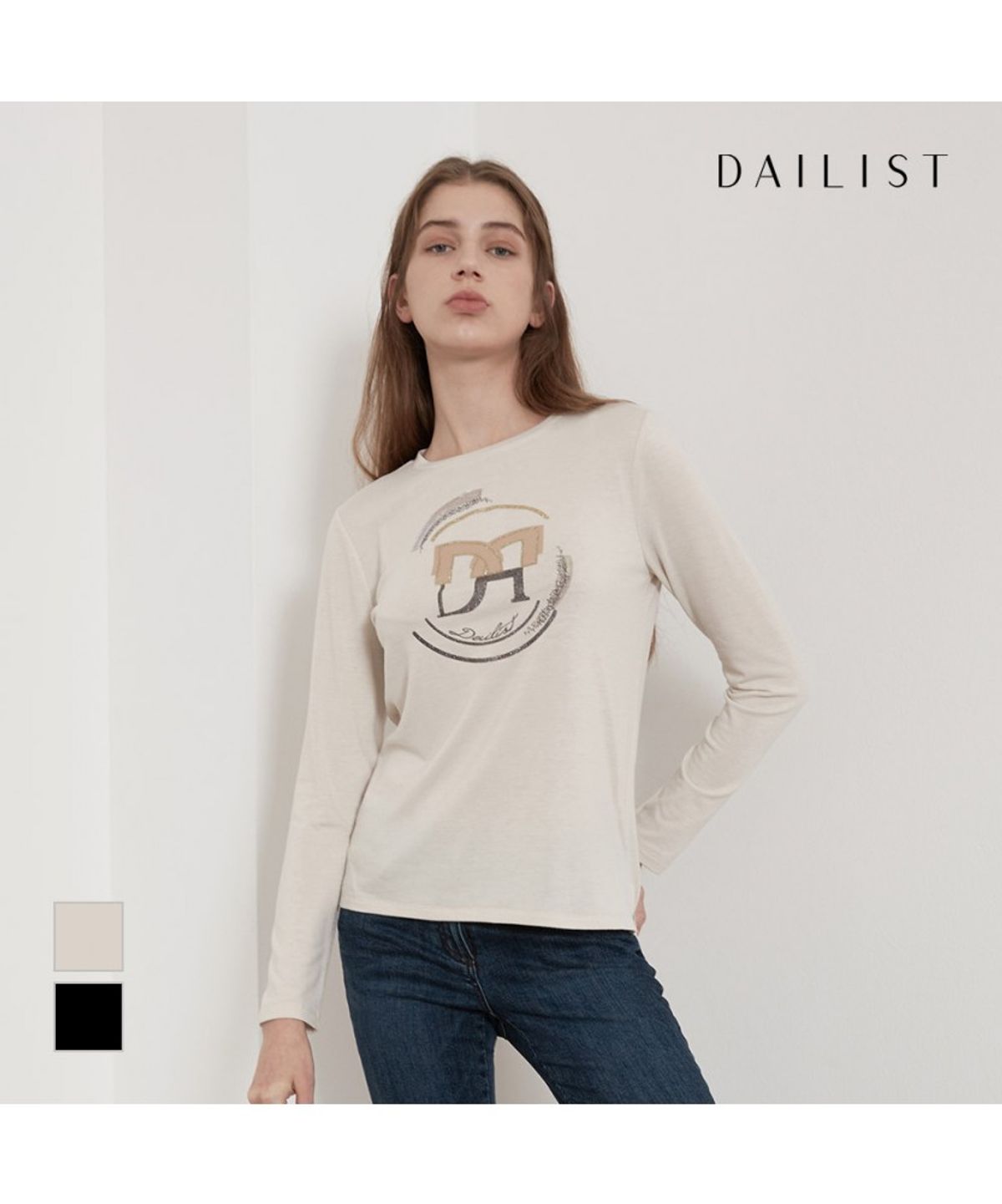 데일리스트(DAILIST) 원포인트 긴팔 티셔츠_MDEALYF7181