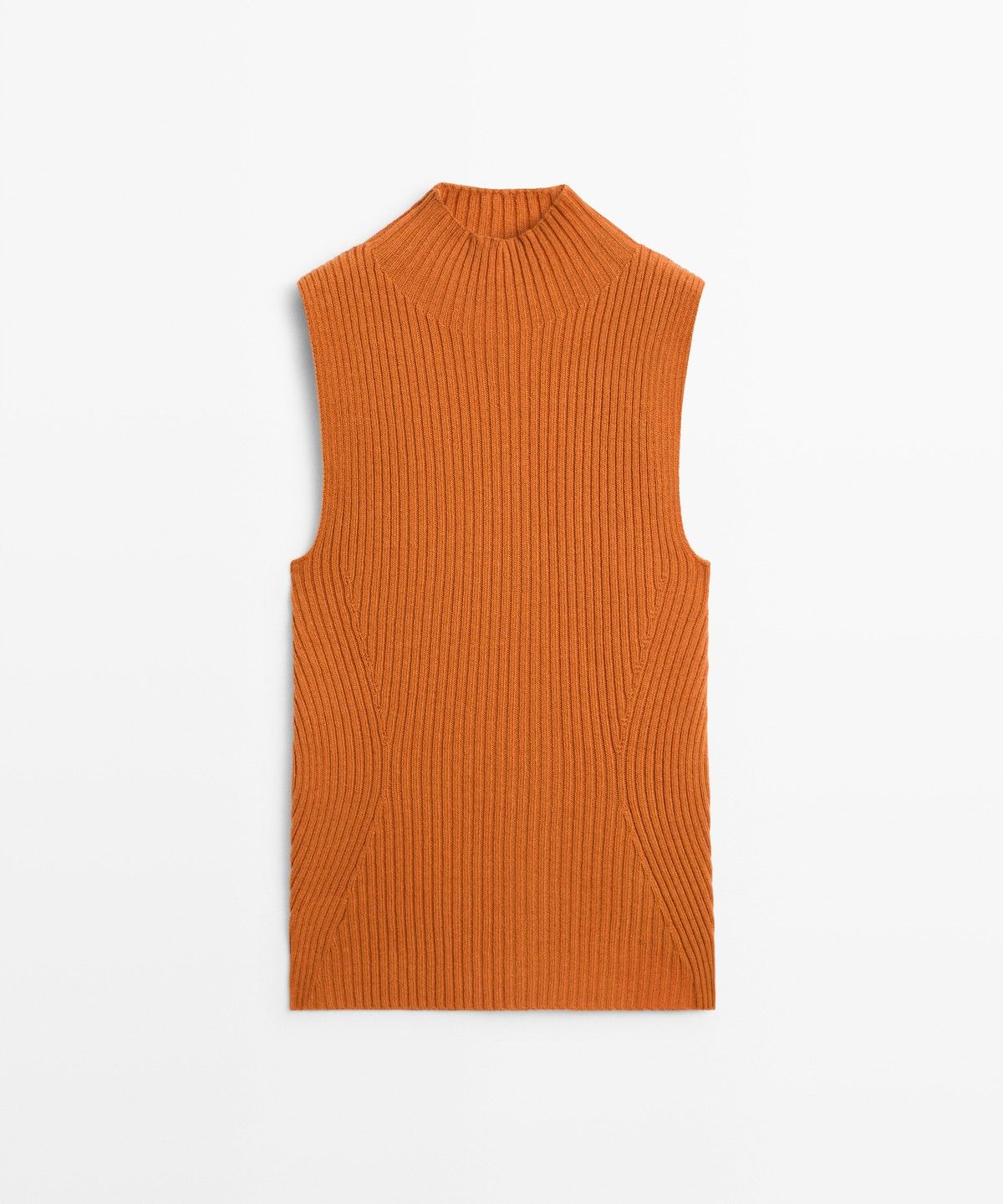 마시모두띠(MASSIMO DUTTI) 리브드 니트 터틀넥 탑
