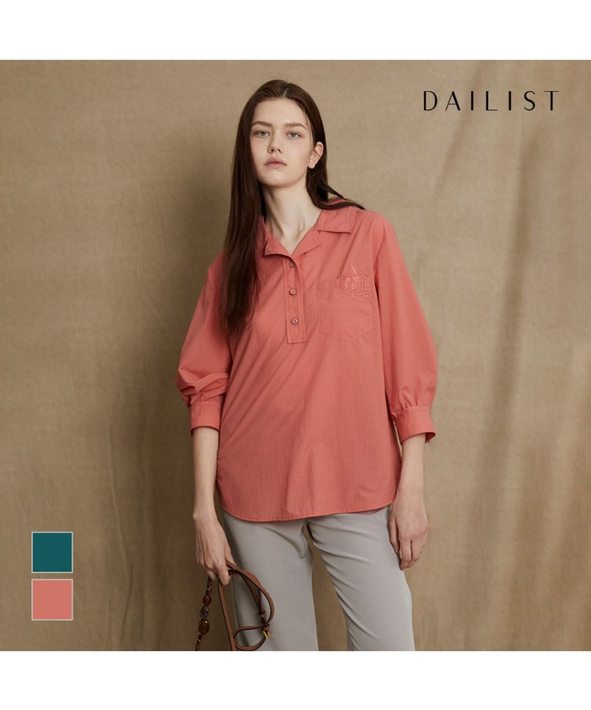 데일리스트(DAILIST) 셔츠형 블라우스_MDENS5F7301