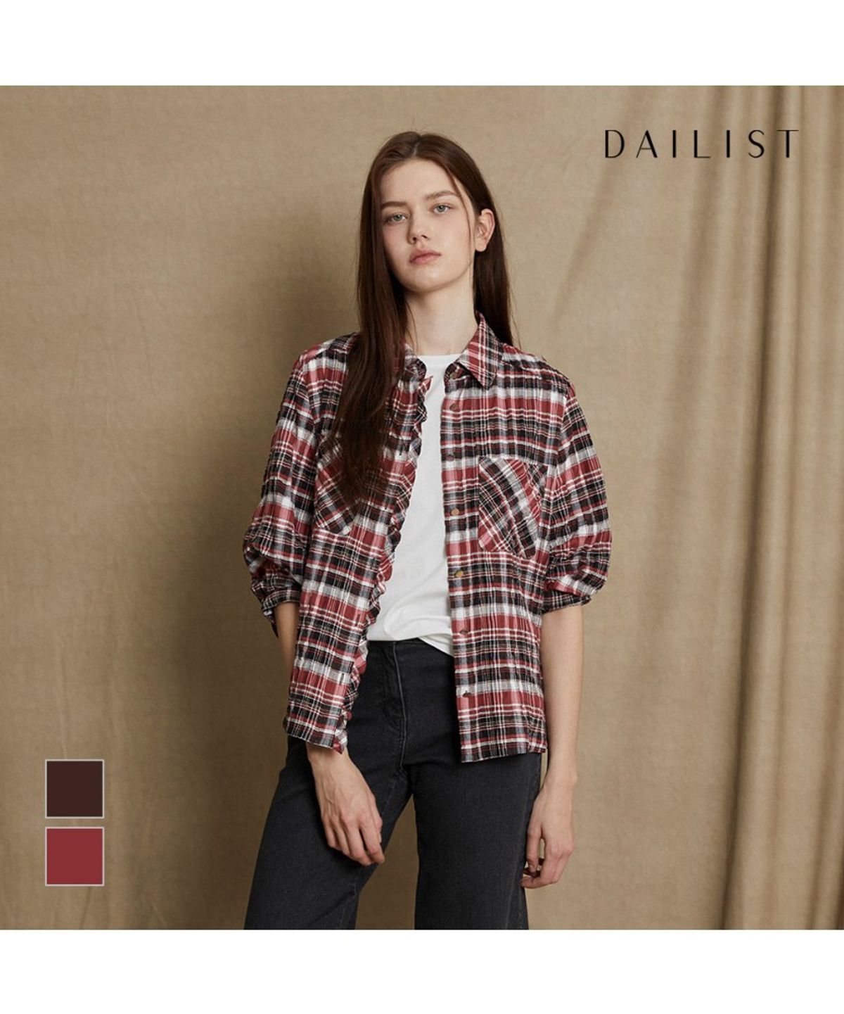 데일리스트(DAILIST) 체크 블라우스_MDENS5F7311