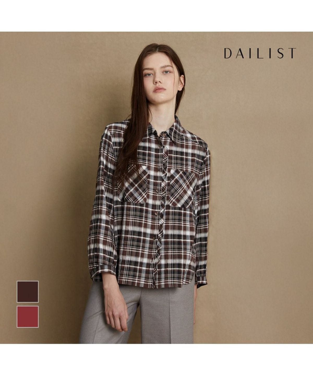 데일리스트(DAILIST) 체크 블라우스_MDENS5F7311