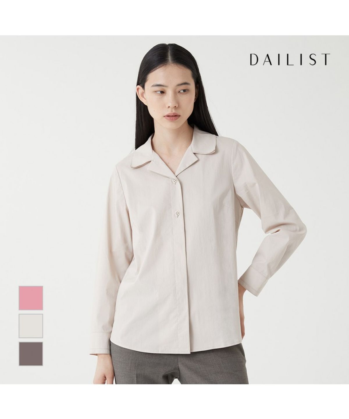 데일리스트(DAILIST) 셔츠형 블라우스_MDBNL3F7331