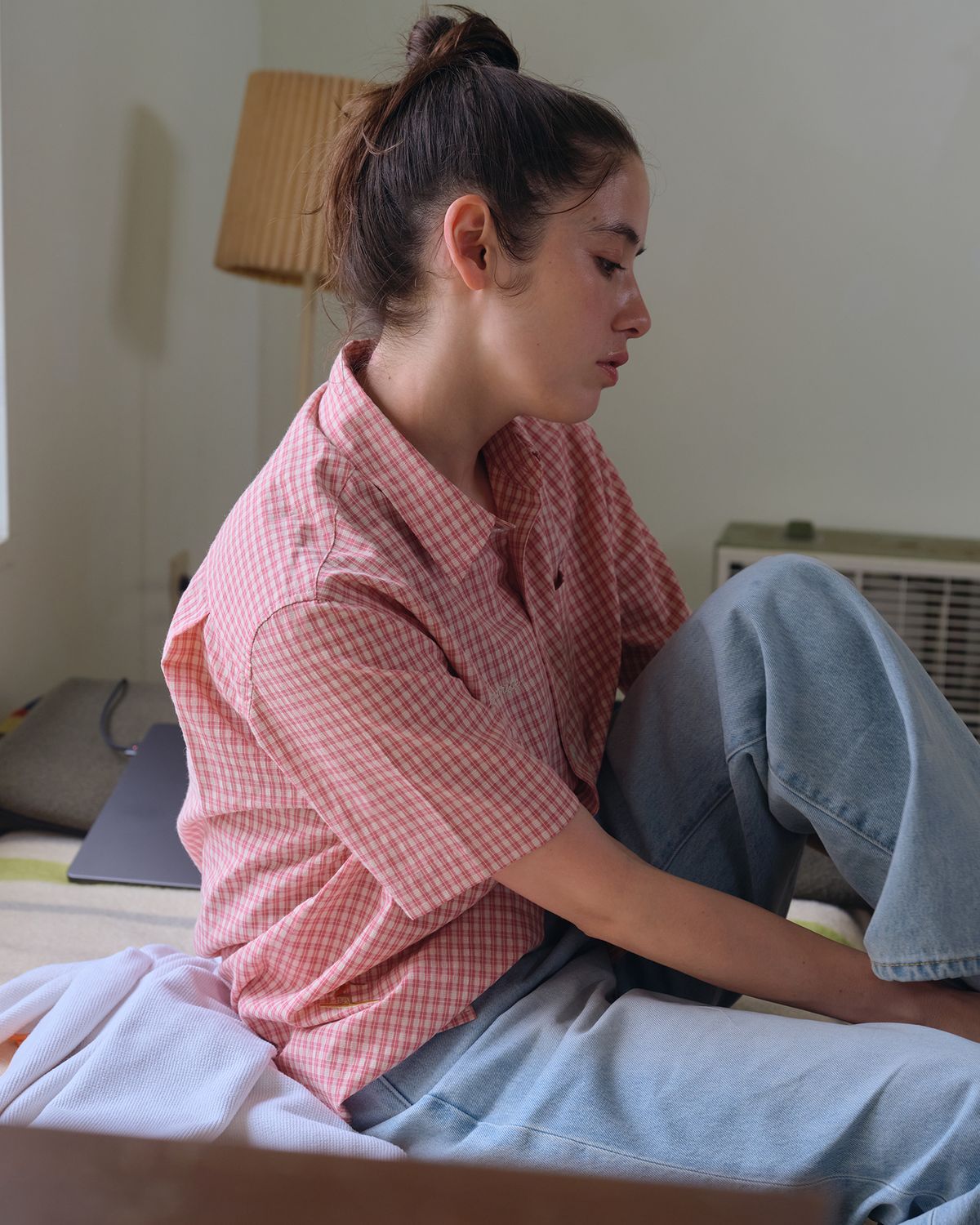 헬로 선라이즈(HELLO SUNRISE) Surf Girl Check S/S Shirt_Pink