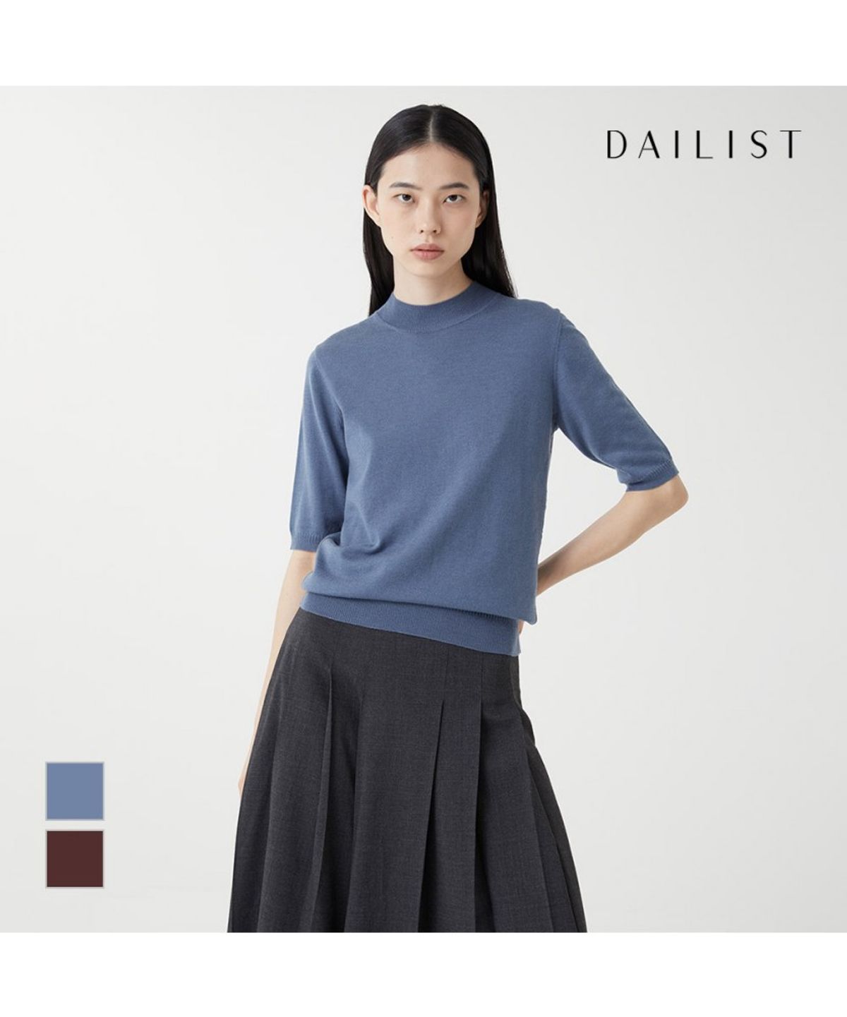 데일리스트(DAILIST) 반넥 반팔니트_MDBBS3F7371