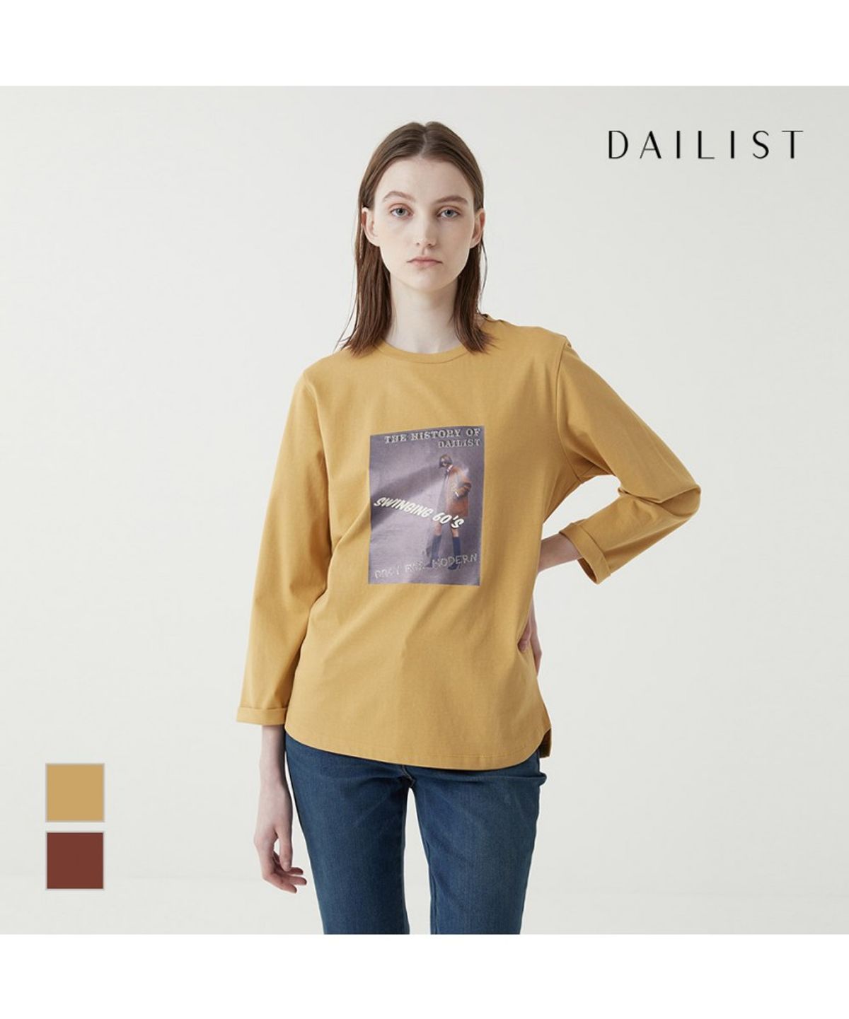 데일리스트(DAILIST) 프린트 9부 티셔츠_MDEAS3F7131