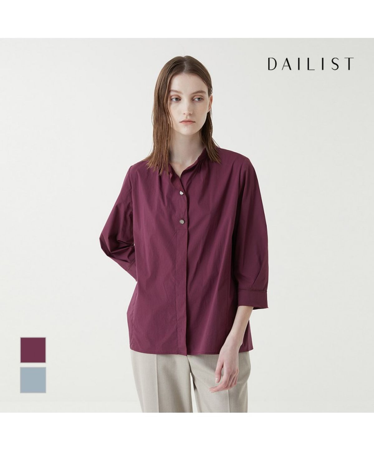 데일리스트(DAILIST) 7부 베이직 블라우스_MDENL3F7271