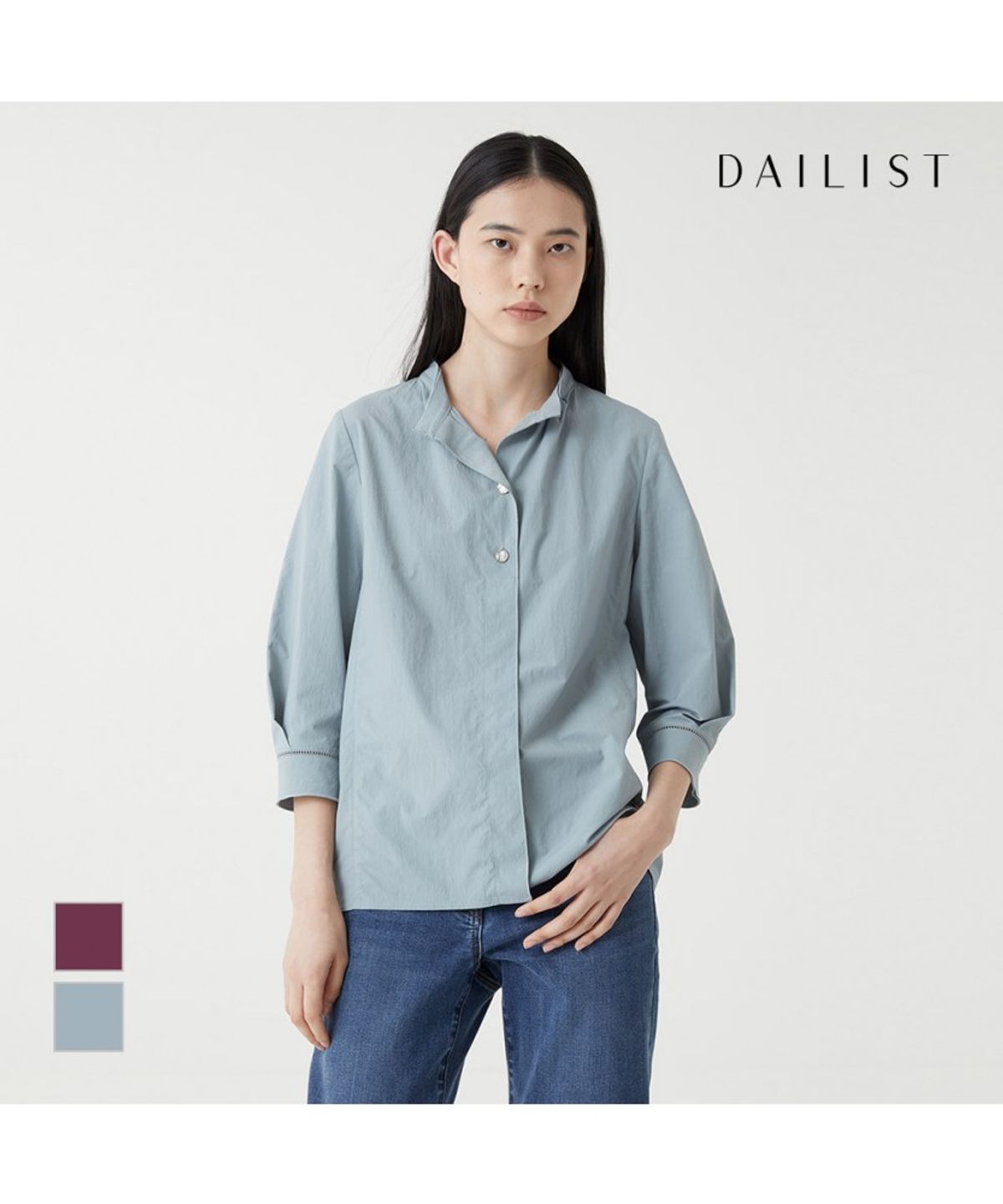 데일리스트(DAILIST) 7부 베이직 블라우스_MDENL3F7271