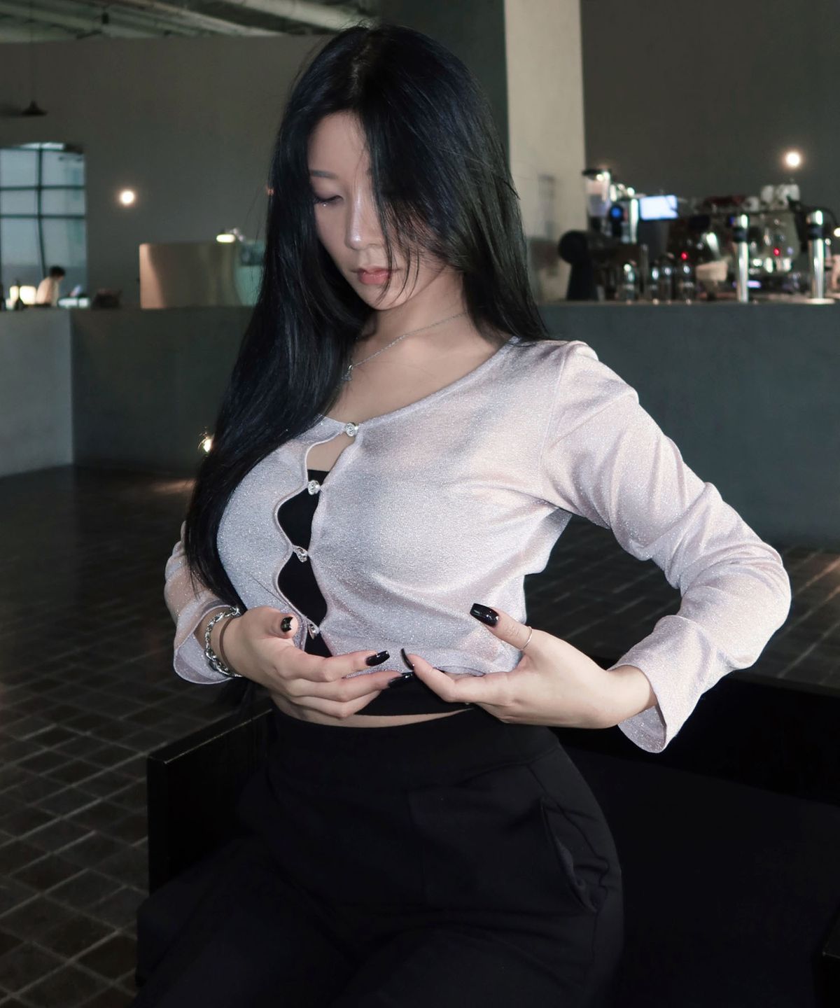 시데라(SIDERA) Radiant Breeze Button Cardigan [Peach]