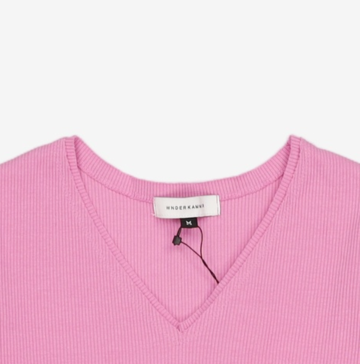 분더캄머(WNDERKAMMER) V-neck tee_pink(브이넥 티_핑크) M