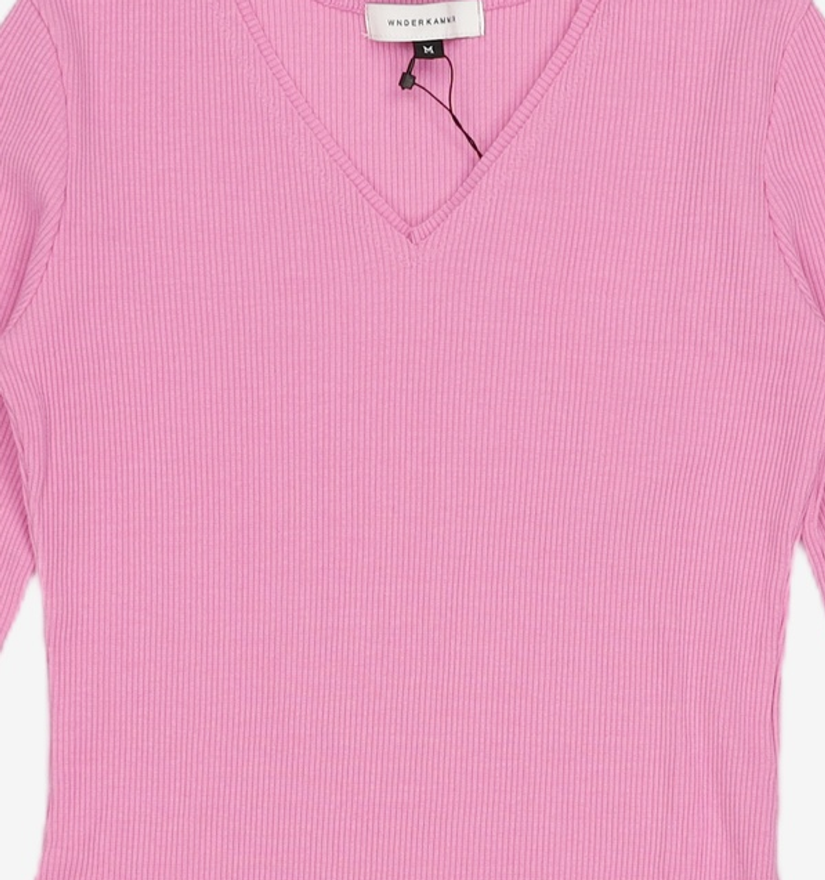 분더캄머(WNDERKAMMER) V-neck tee_pink(브이넥 티_핑크) M