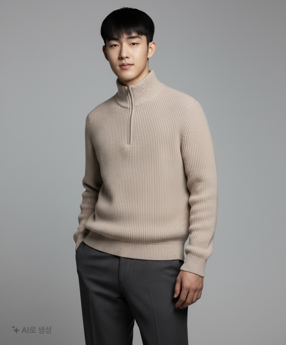 키뮤어(KIIMUIR) [하프집업 OR 풀집업] 워셔블 하찌니트_10 COLOR L