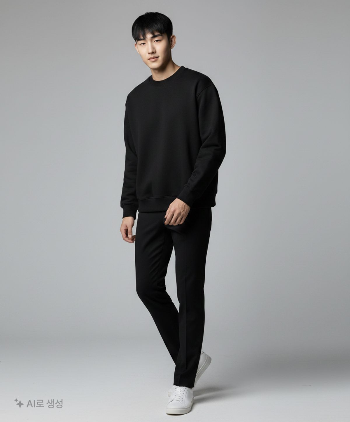 더니트컴퍼니(THEKNITCOMPANY) eco 셋업 스웻셔츠 블랙 S