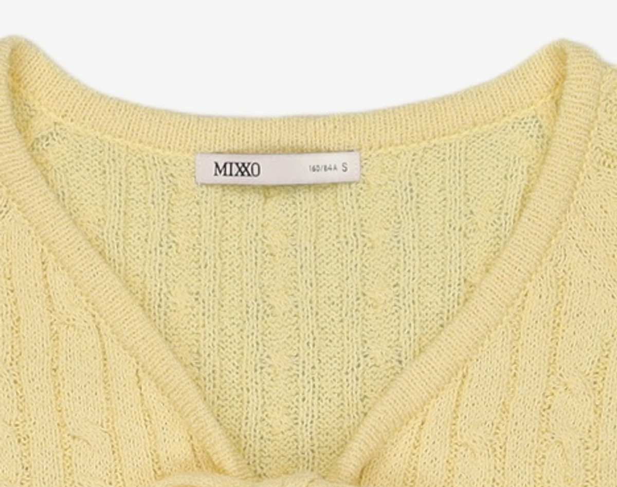 미쏘(MIXXO) 부클 리본 케이블 가디건_MIWCKD618T S