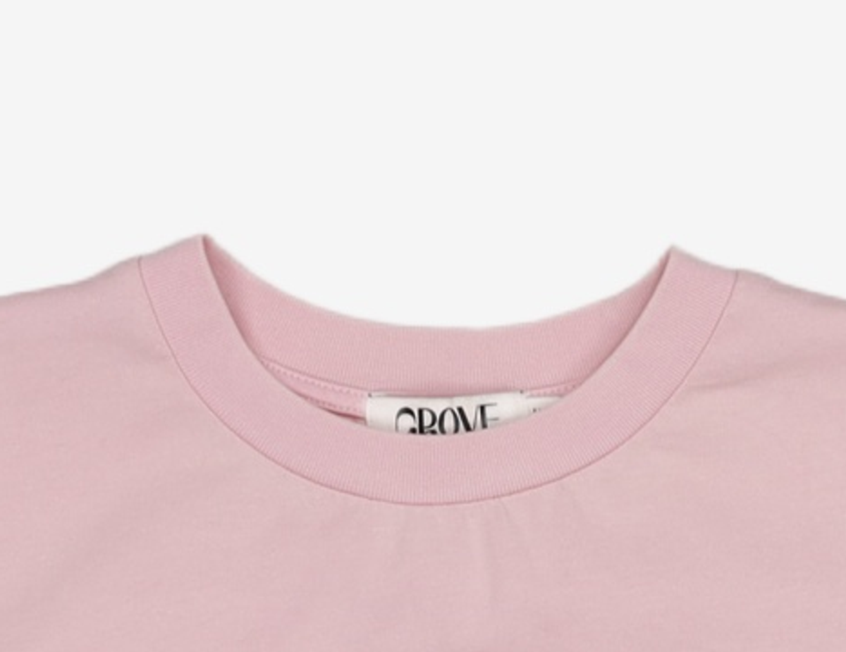 그로브(GROVE) GRVR APPLIQUE T-SHIRT (PINK) FREE