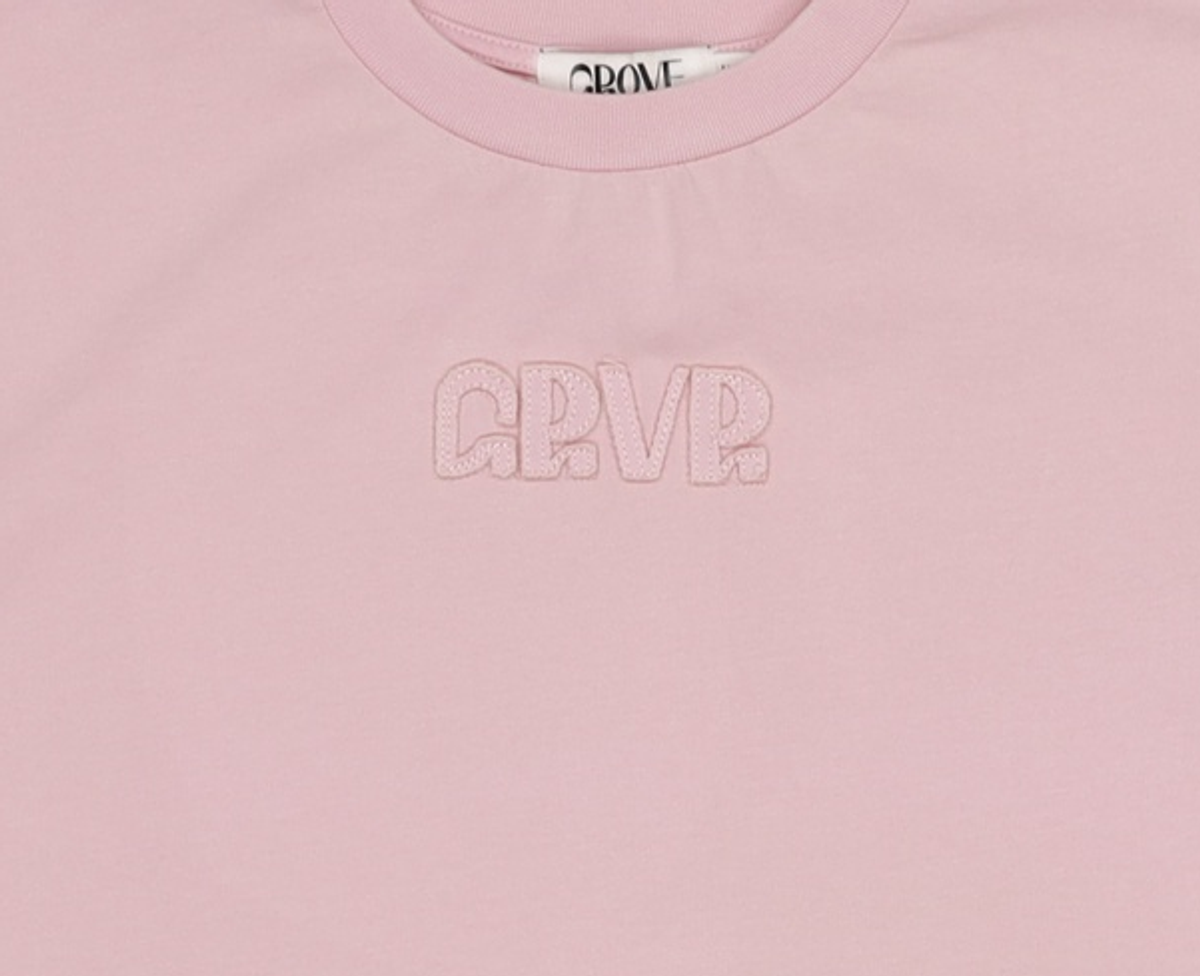 그로브(GROVE) GRVR APPLIQUE T-SHIRT (PINK) FREE