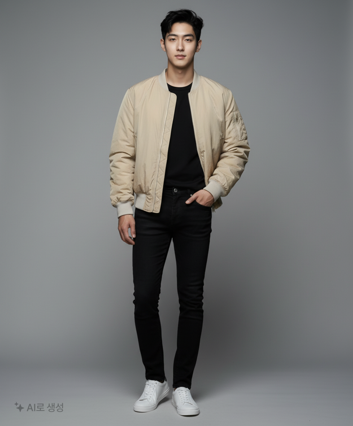 인사일런스(INSILENCE) 오버사이즈 MA-1 LIGHT BEIGE M