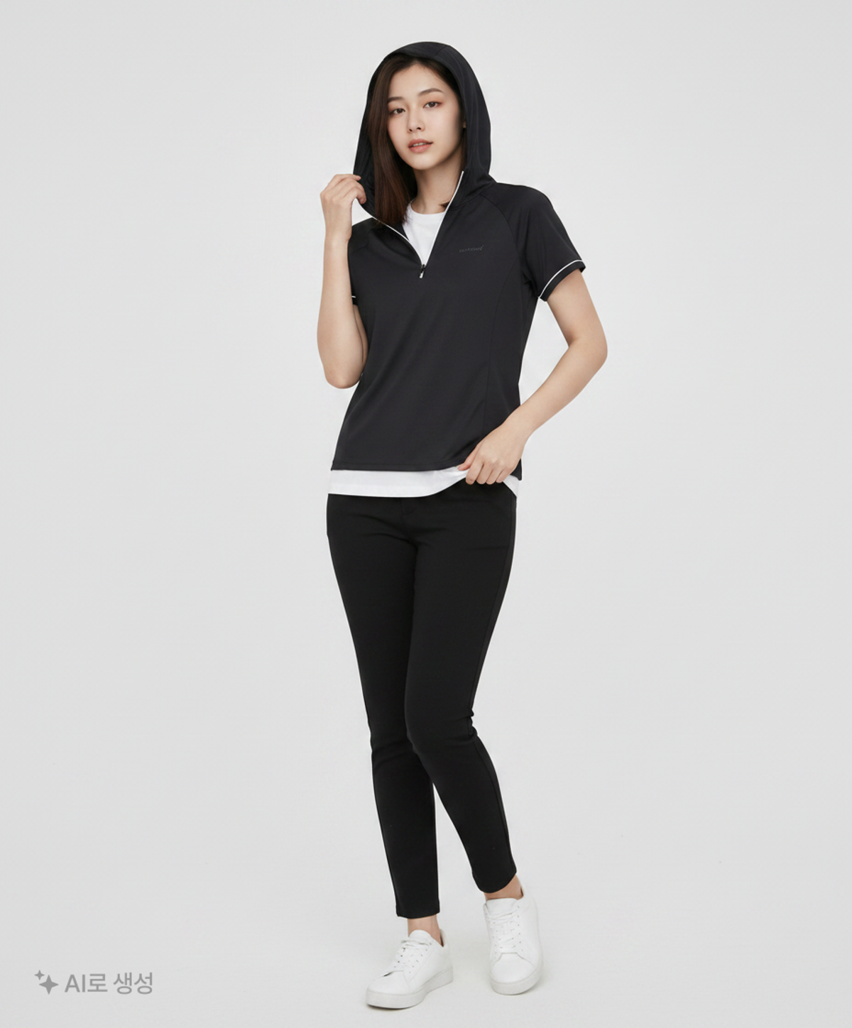 웨스트우드(WESTWOOD) 여성 릴렉스 후드 반필 집업 티셔츠_WN2WTTS376 95