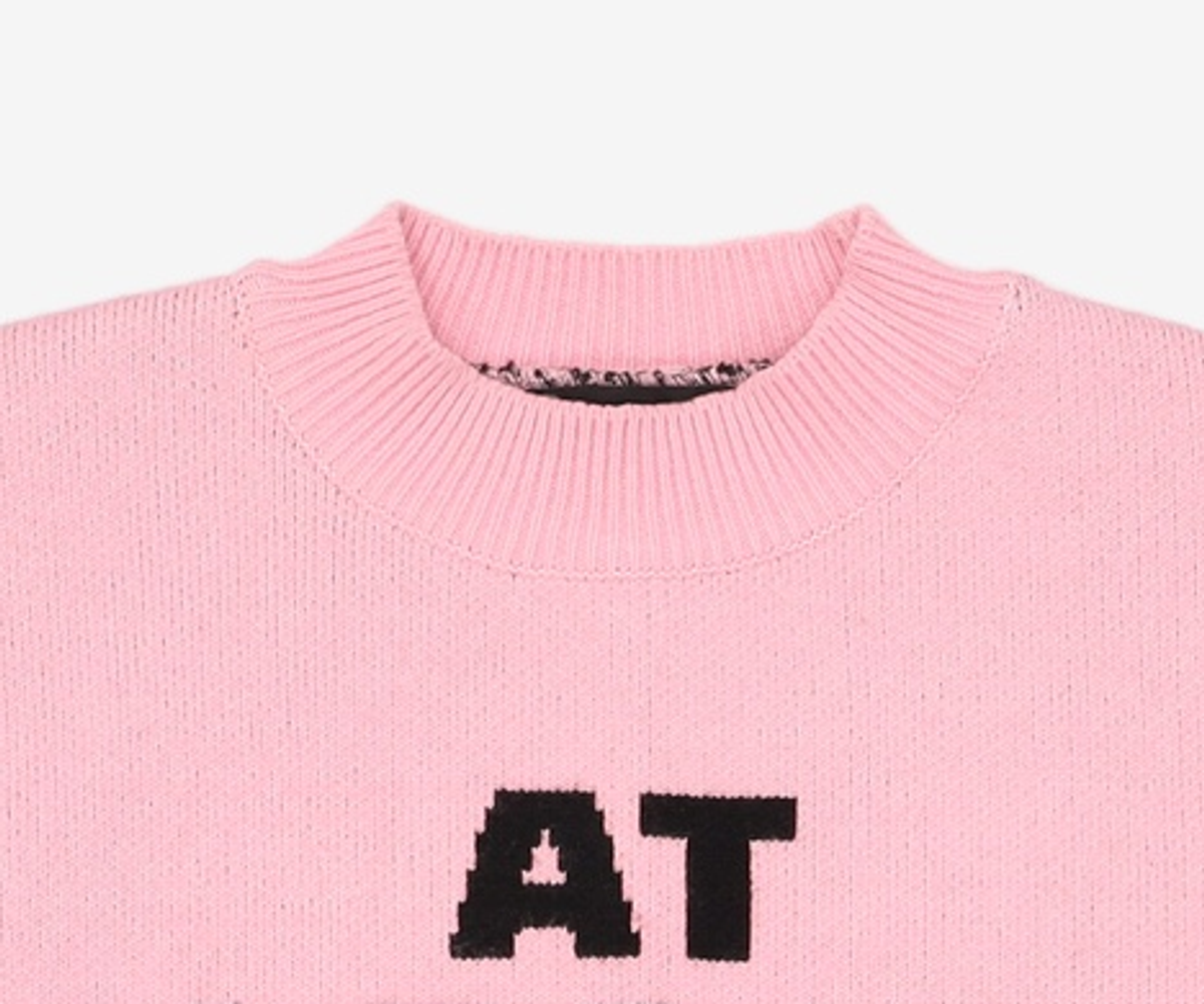 유희(YOUHEE) YOUHEE LETTERING PULLOVER KNIT PINK FREE