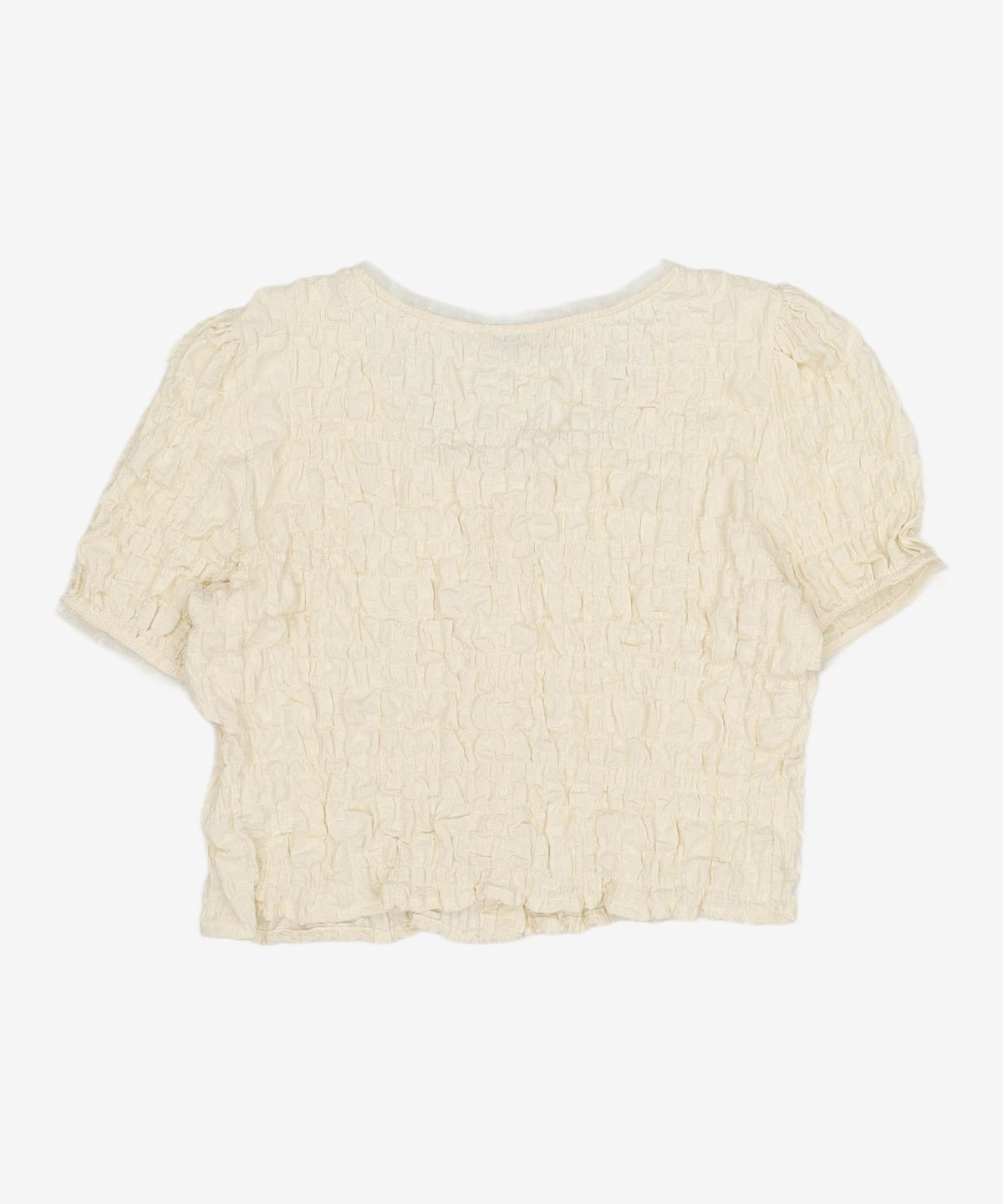 미쏘(MIXXO) 오간자 포인트 반팔 블라우스_MIWBWF711G S