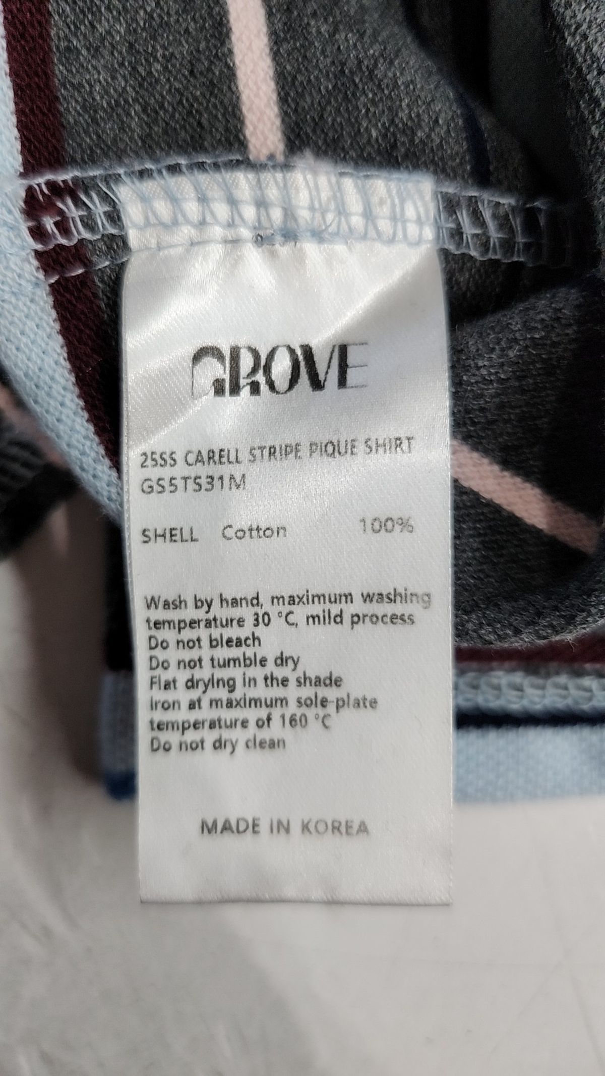 그로브(GROVE) CARELL STRIPE PIQUE SHIRT (BLUE) FREE