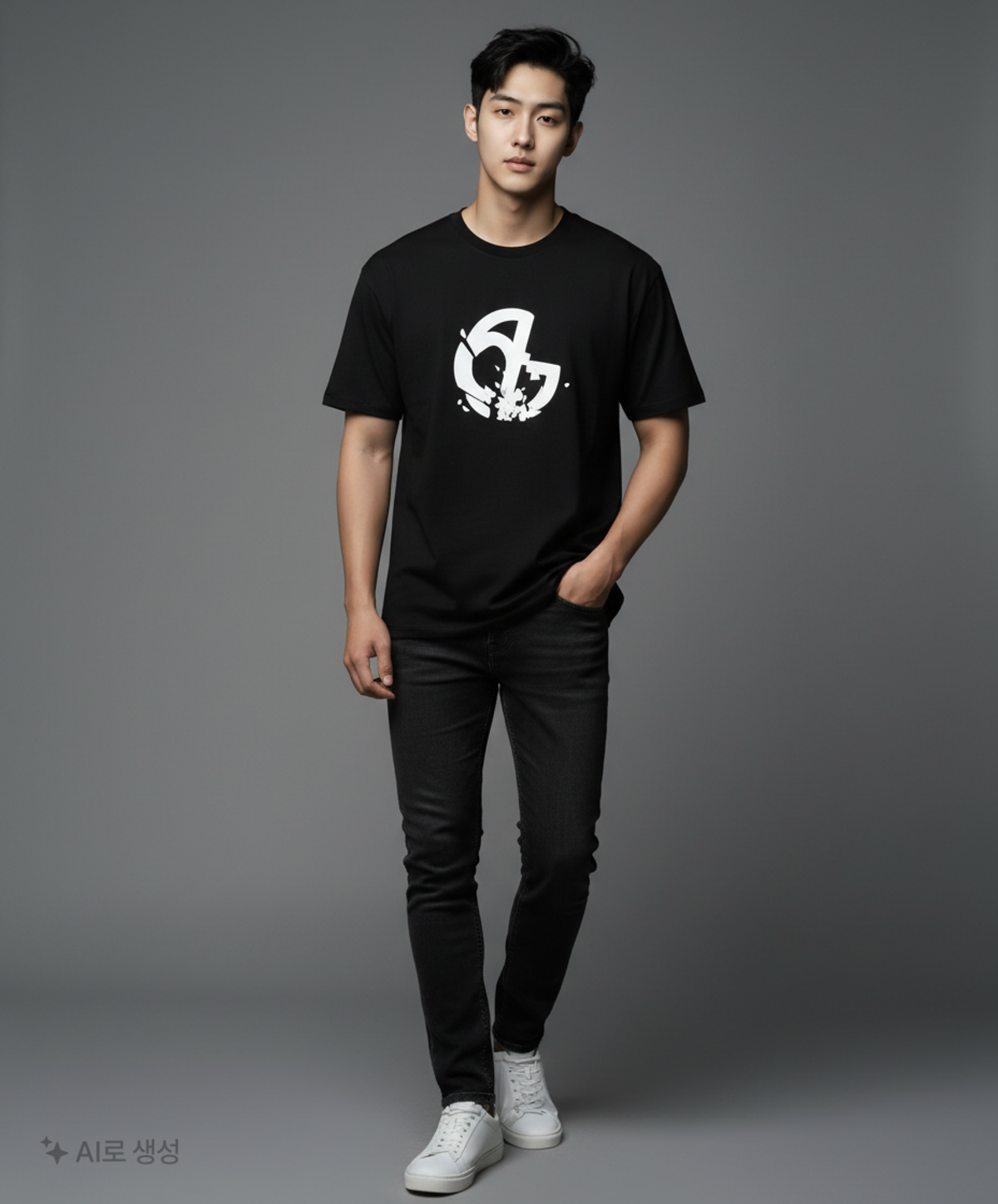 노매뉴얼(NOMANUAL) ICE SYMBOL T-SHIRT - BLACK XL