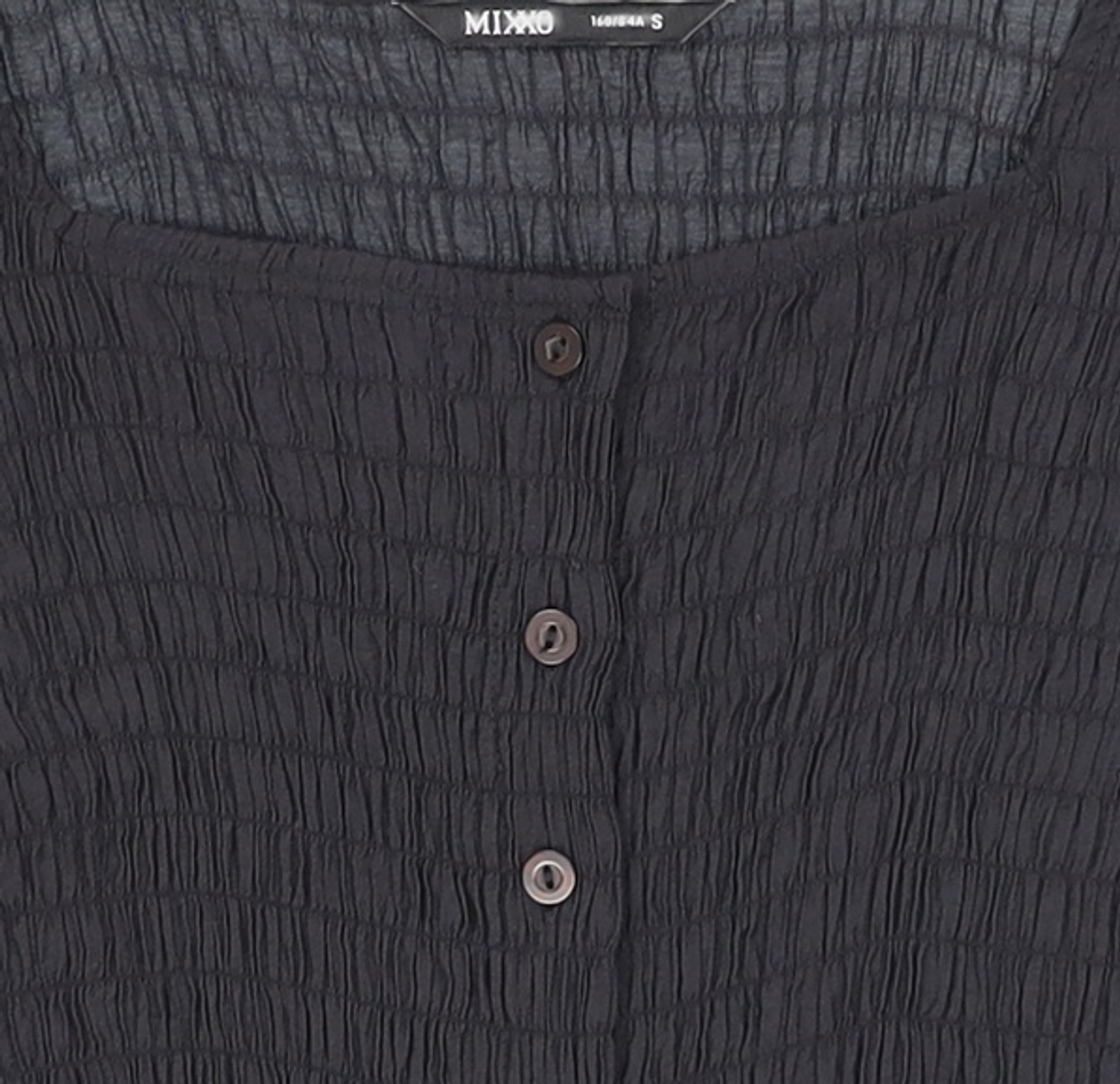 미쏘(MIXXO) 조직감소재 크롭 블라우스 MIWBWB711C S